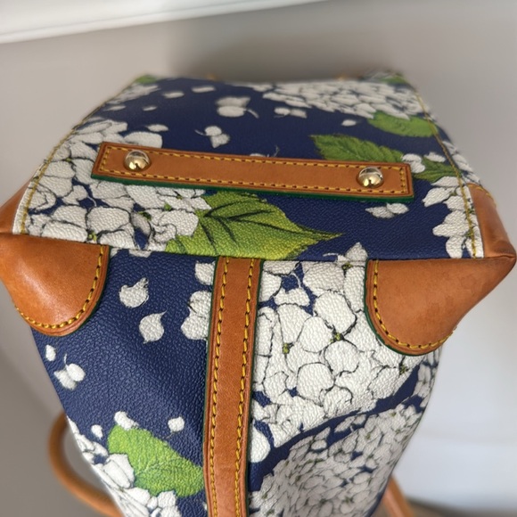 Dooney & Bourke Blue and Green Floral Satchel - Picture 5 of 5